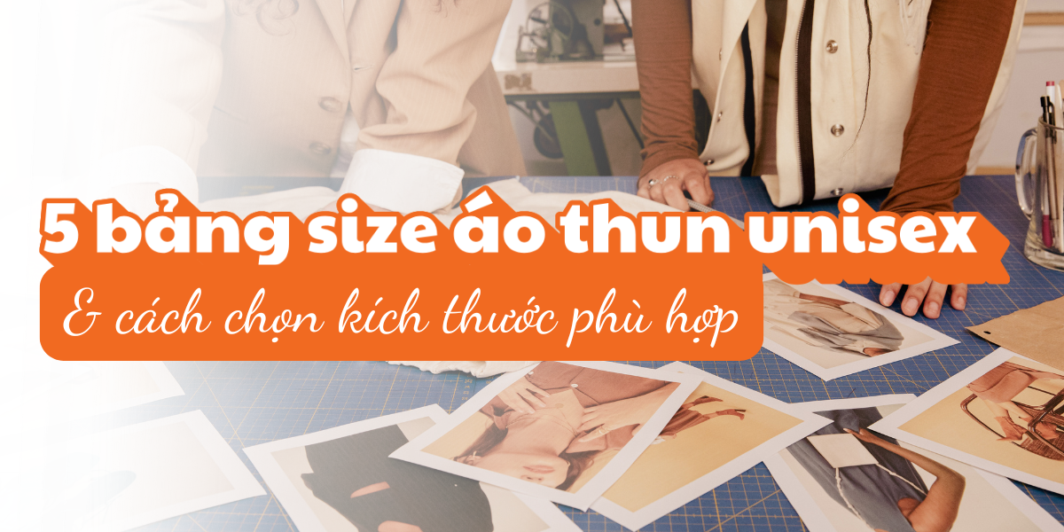5 bảng size áo thun unisex